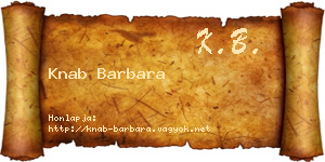 Knab Barbara névjegykártya